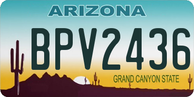 AZ license plate BPV2436