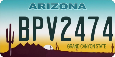 AZ license plate BPV2474
