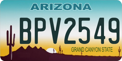 AZ license plate BPV2549