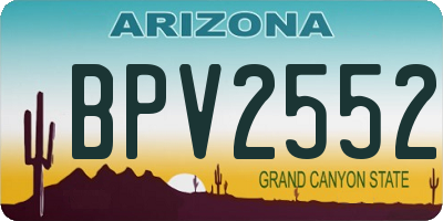 AZ license plate BPV2552