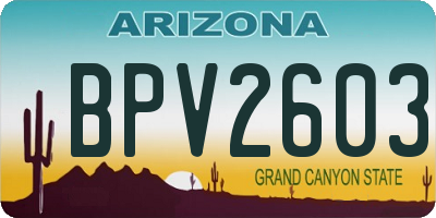AZ license plate BPV2603