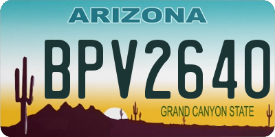 AZ license plate BPV2640