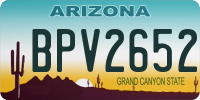 AZ license plate BPV2652