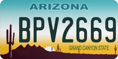 AZ license plate BPV2669