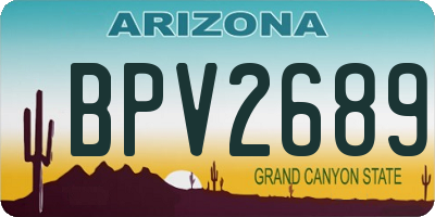 AZ license plate BPV2689