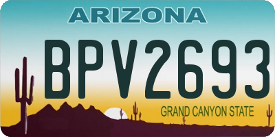 AZ license plate BPV2693
