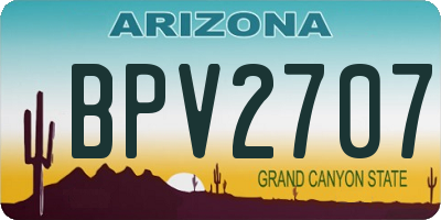 AZ license plate BPV2707