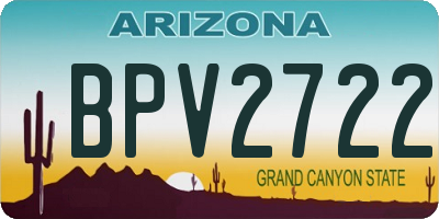 AZ license plate BPV2722
