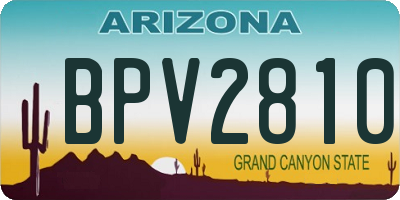 AZ license plate BPV2810