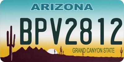 AZ license plate BPV2812