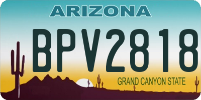 AZ license plate BPV2818