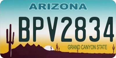 AZ license plate BPV2834