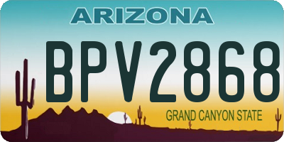 AZ license plate BPV2868