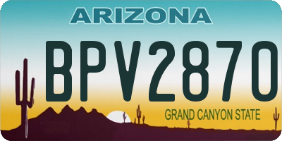 AZ license plate BPV2870