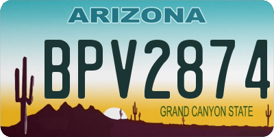 AZ license plate BPV2874