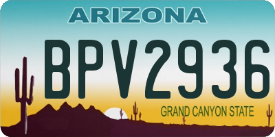 AZ license plate BPV2936