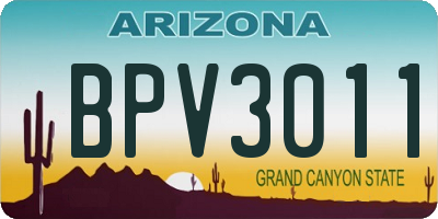 AZ license plate BPV3011
