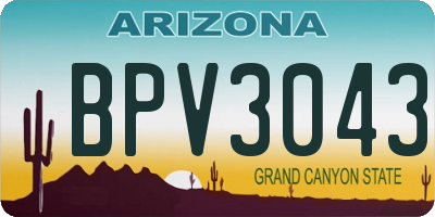 AZ license plate BPV3043