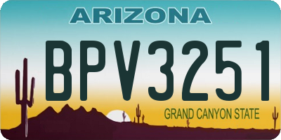 AZ license plate BPV3251