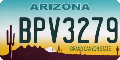 AZ license plate BPV3279
