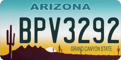 AZ license plate BPV3292