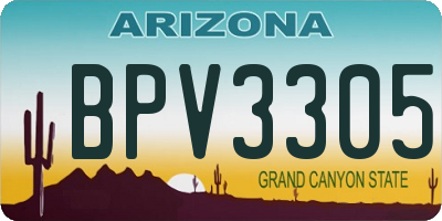 AZ license plate BPV3305