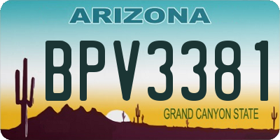 AZ license plate BPV3381