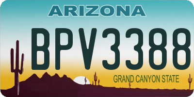 AZ license plate BPV3388