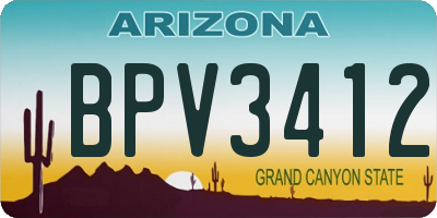 AZ license plate BPV3412