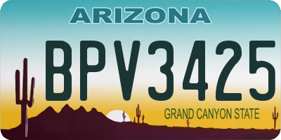 AZ license plate BPV3425