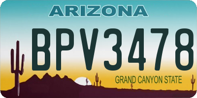 AZ license plate BPV3478