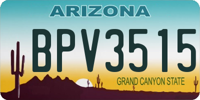 AZ license plate BPV3515