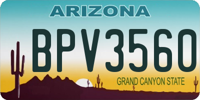 AZ license plate BPV3560