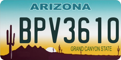 AZ license plate BPV3610