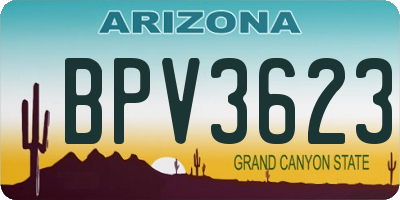 AZ license plate BPV3623