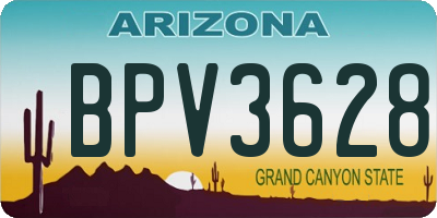 AZ license plate BPV3628