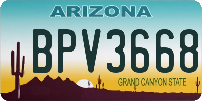 AZ license plate BPV3668