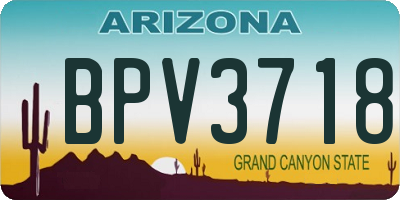 AZ license plate BPV3718