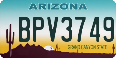 AZ license plate BPV3749