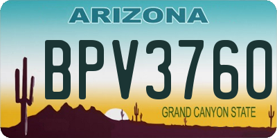 AZ license plate BPV3760