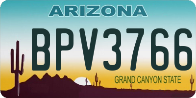 AZ license plate BPV3766