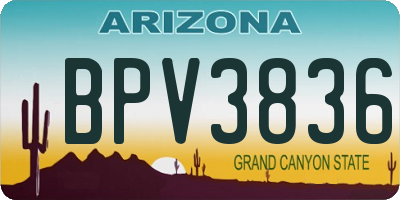 AZ license plate BPV3836