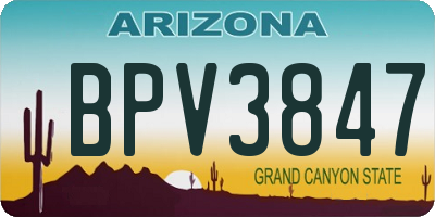 AZ license plate BPV3847