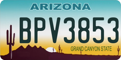 AZ license plate BPV3853