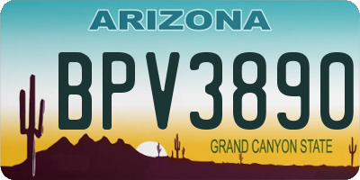 AZ license plate BPV3890