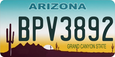 AZ license plate BPV3892
