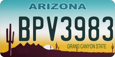 AZ license plate BPV3983