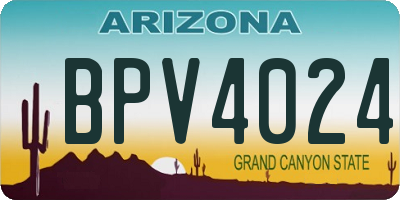 AZ license plate BPV4024