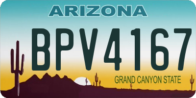 AZ license plate BPV4167