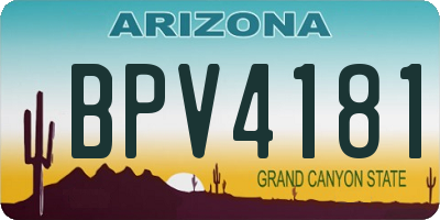 AZ license plate BPV4181